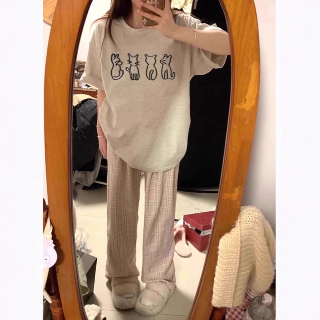 纯棉潮牌短袖T恤女夏季2025宽松设计感小众半袖复古美式上衣体恤