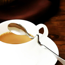 Creative 304 stainless steel tableware shaped coffee spoon hanging cup spoon Curved spoon Italian crank coffee spoon stir