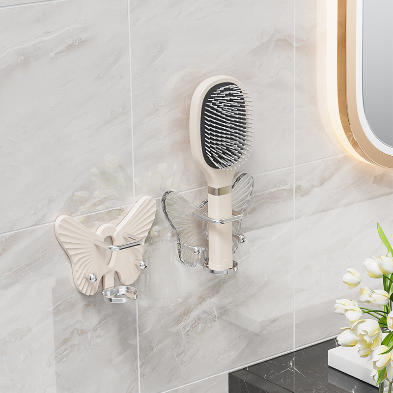 Wholesale of bathroom comb storage rack, wall-mounted without drilling, bathroom hair band, rubber band, hairband and toothbrush storage rack Specification image