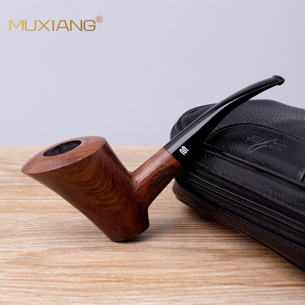 木香厂家批发木质烟斗木制手工斗弯柄亚克力烟嘴花梨木烟斗跨境