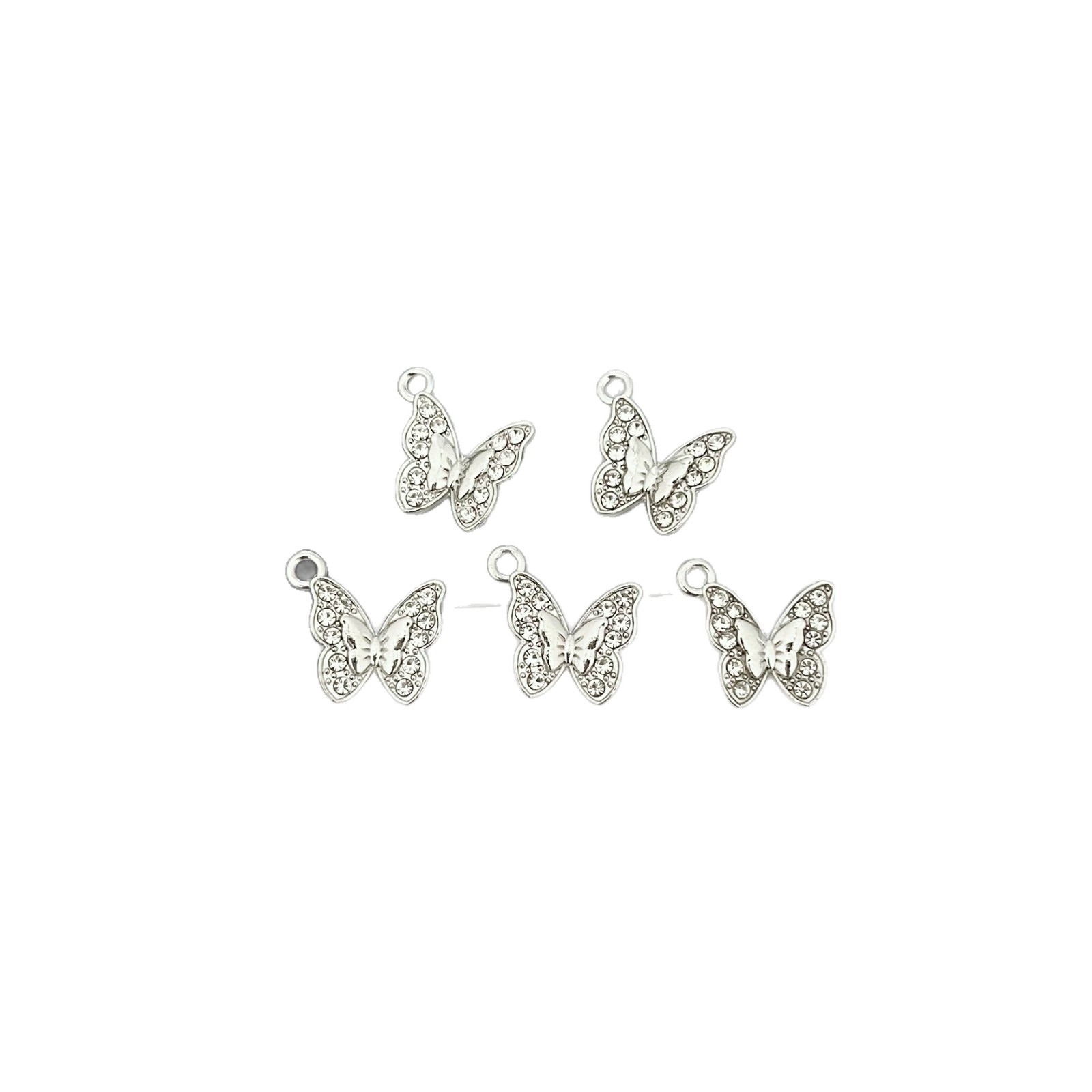 Alloy rhinestone high-end diamond-encrusted butterfly pendant DIY jewelry accessory wholesale Item Picture