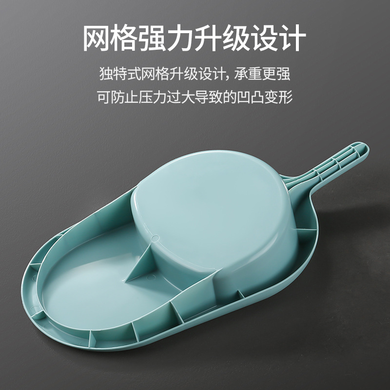 The elderly female patient is bedridden and paralyzed. The urinal basin is a miraculous tool for receiving feces on the bed. It is a flat toilet for elderly bedroom care Specification image