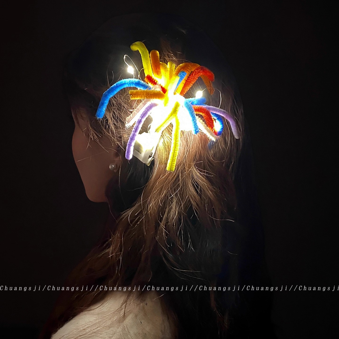 2025新款扭扭棒烟花发夹女高级感气质百搭发卡头饰中秋氛围感发饰详情2