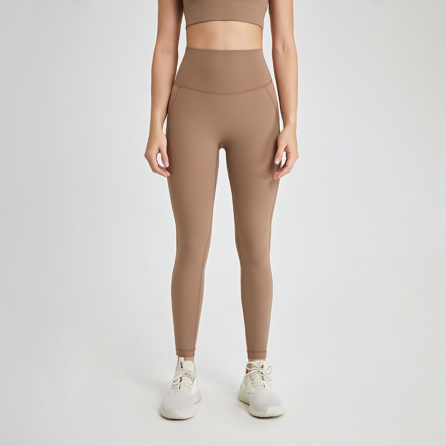 No-underwear, one-piece yoga pants, seamless, nude back pocket, peach-shaped tight-fitting sports and fitness pants details Picture