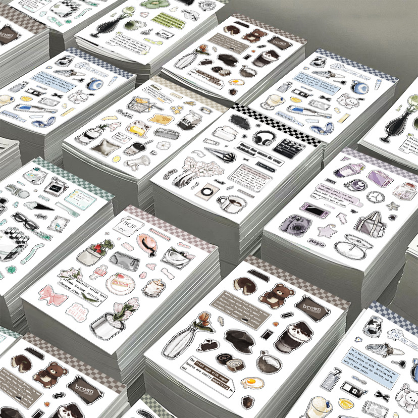 8款原创等待周末咕卡贴纸DIY手账小卡手机壳装饰韩系ins防水批发