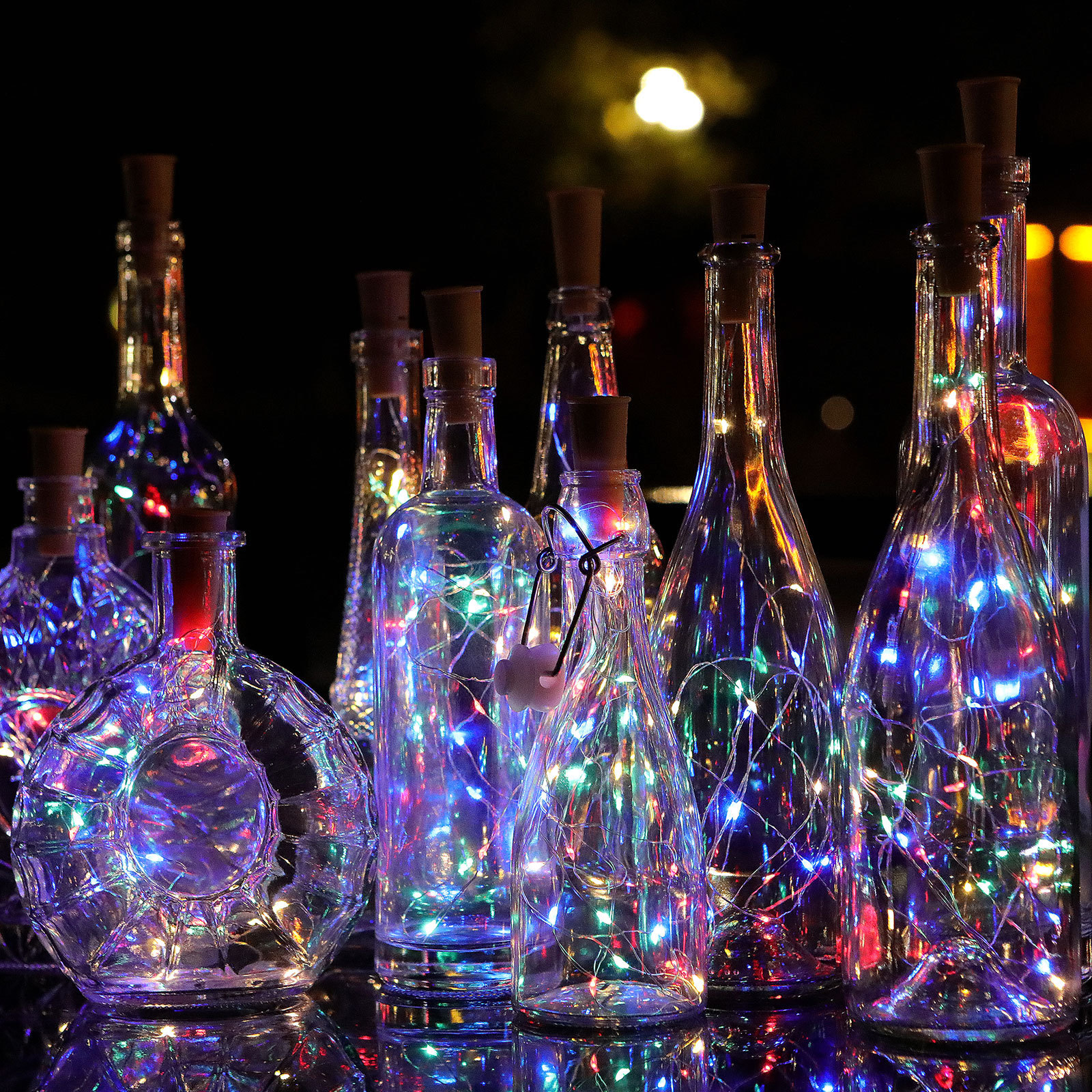 Wine bottle stopper lamp, decorative color light string, festival atmosphere light, Internet celebrity party night light, luminous light, flashing light, LED string light Application Scenario