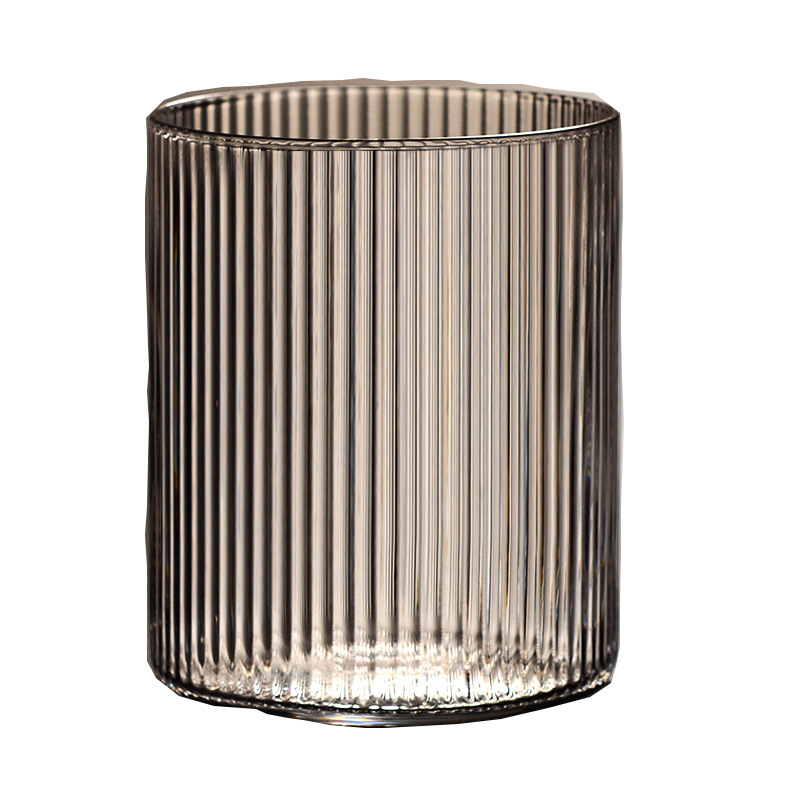 Ins Style Japanese Vertical Pattern Glass Creative Pinstripe Transparent Glass Home Beer Coffee Milk Glass Item Picture