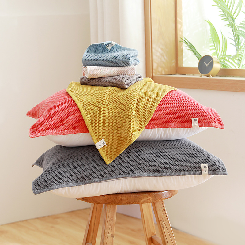 Cotton Gauze Honeycomb Pillow Towel A Pair Of Adult Nordic Household Male And Female Absorbent Students Breathable Pillow Towel Wholesale
