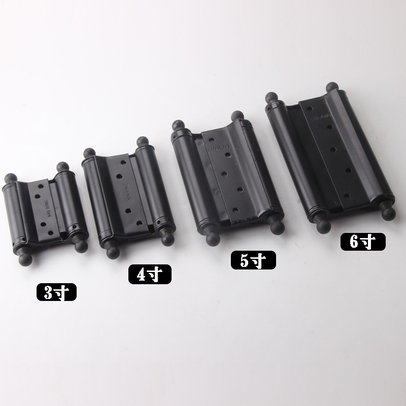 Stainless steel double hinge double - way spring hinge inside and outside the two - way automatic closing black Application Scenario
