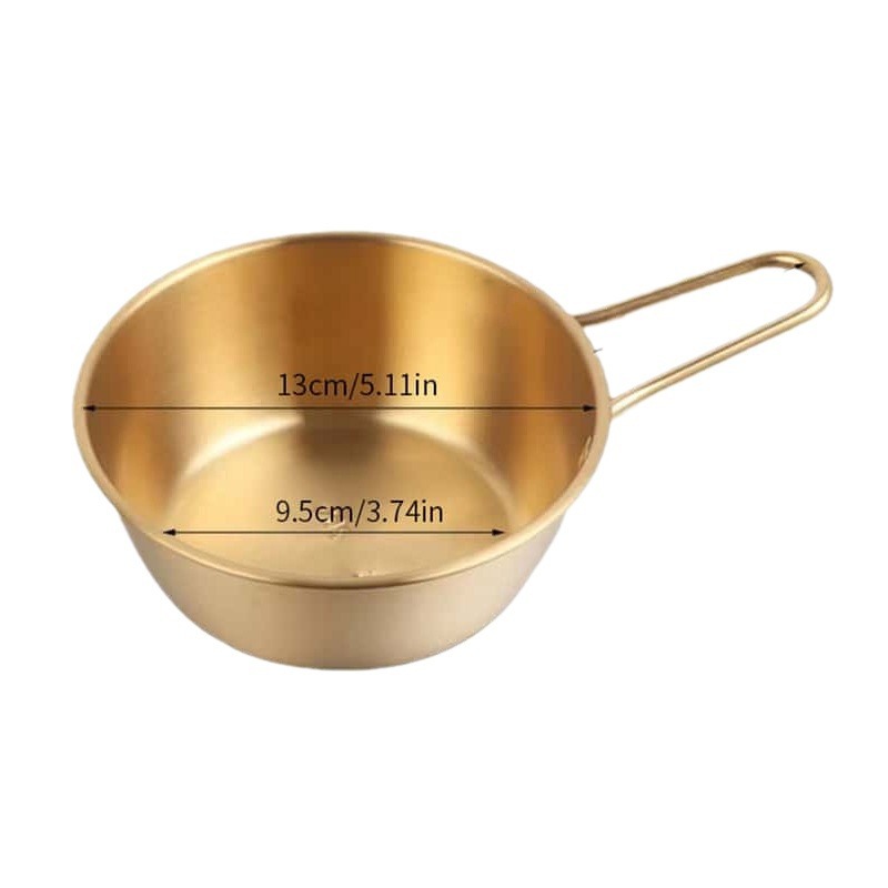 Korean Gold Rice Wine Bowl 304 Stainless Steel Bowl With Handle Snack Bowl Special Bowl For Korean Restaurant Seasoning Bowl Item Picture