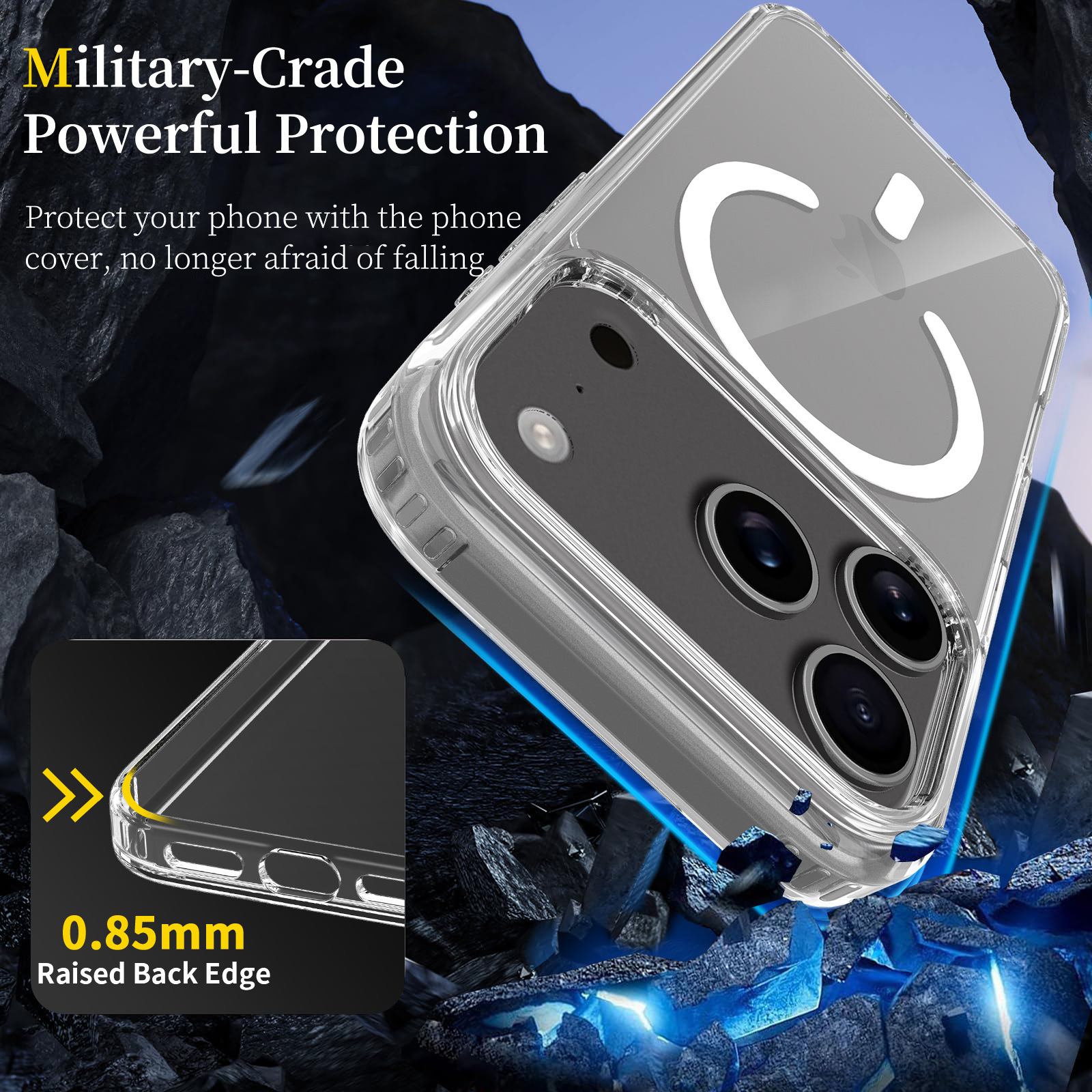 Suitable for Apple 17Promax phone case, magnetic attraction iphone15 plus shockproof 16e full package 14pm transparent case pic 6