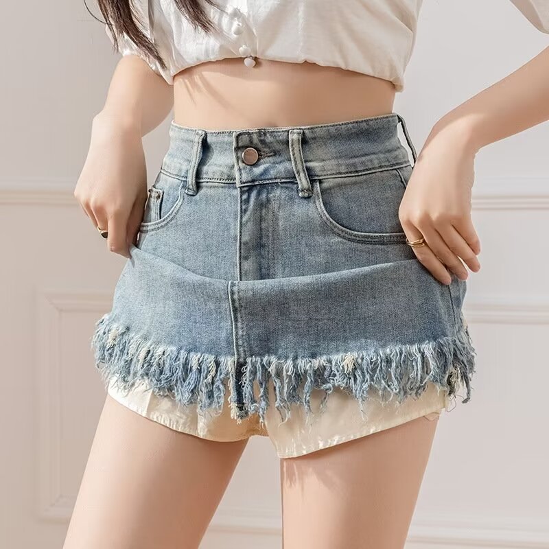 女士牛仔裤实物图