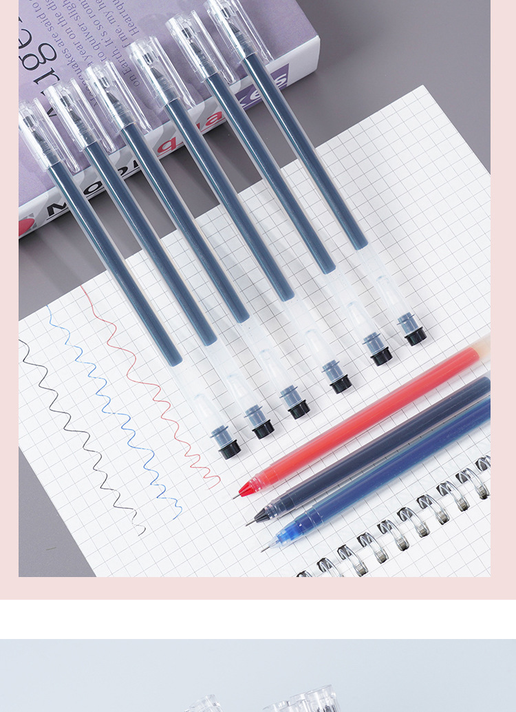 Simple gel pen, powerful writing, large-capacity water-based pen for students, 0.5 student stationery, office signature pen pic 11