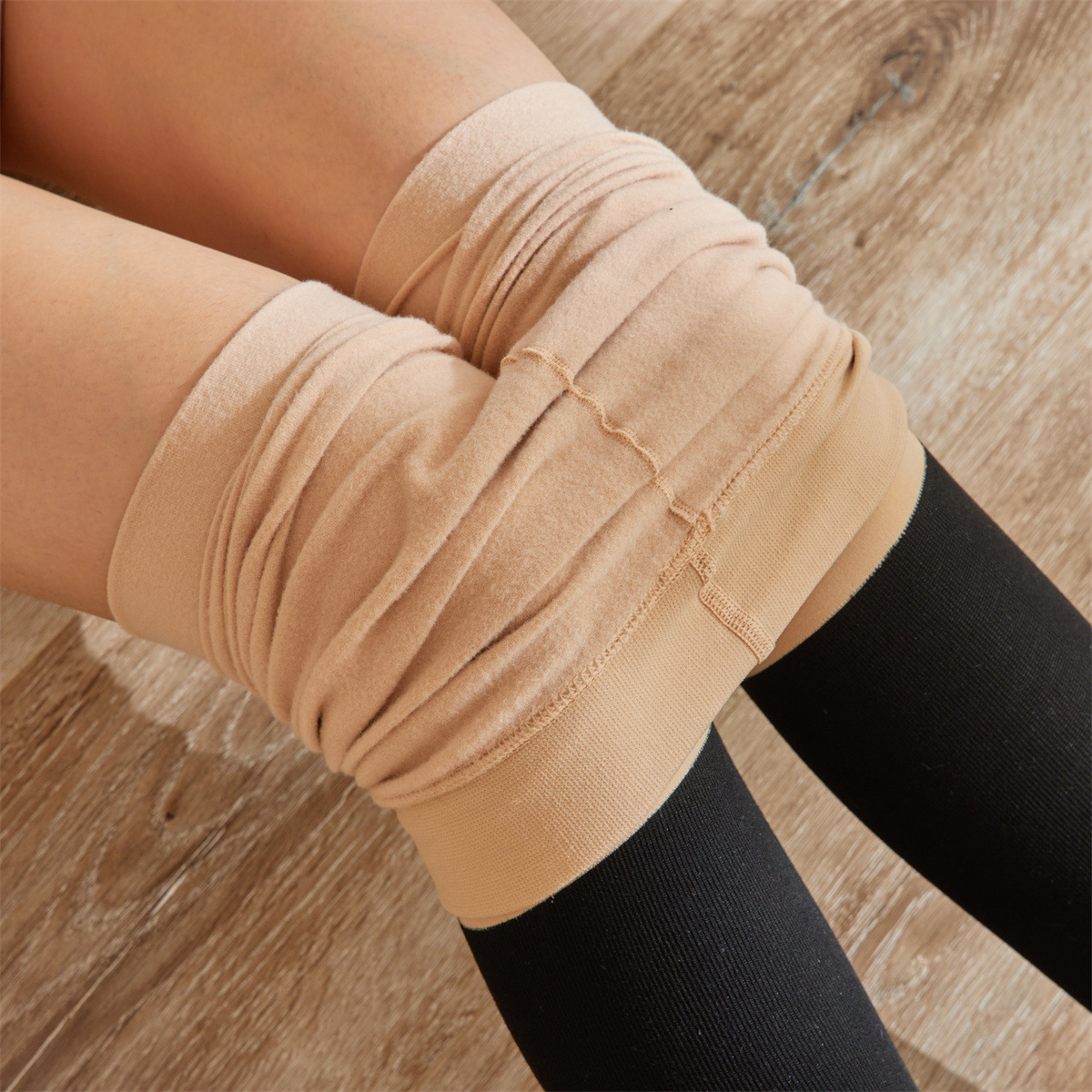 Sock street stall, one-piece delivery. Four-bar leggings with fleece patchwork, winter leggings, low-top pantyhose, high-top fleece leggings, one-piece delivery Item Picture
