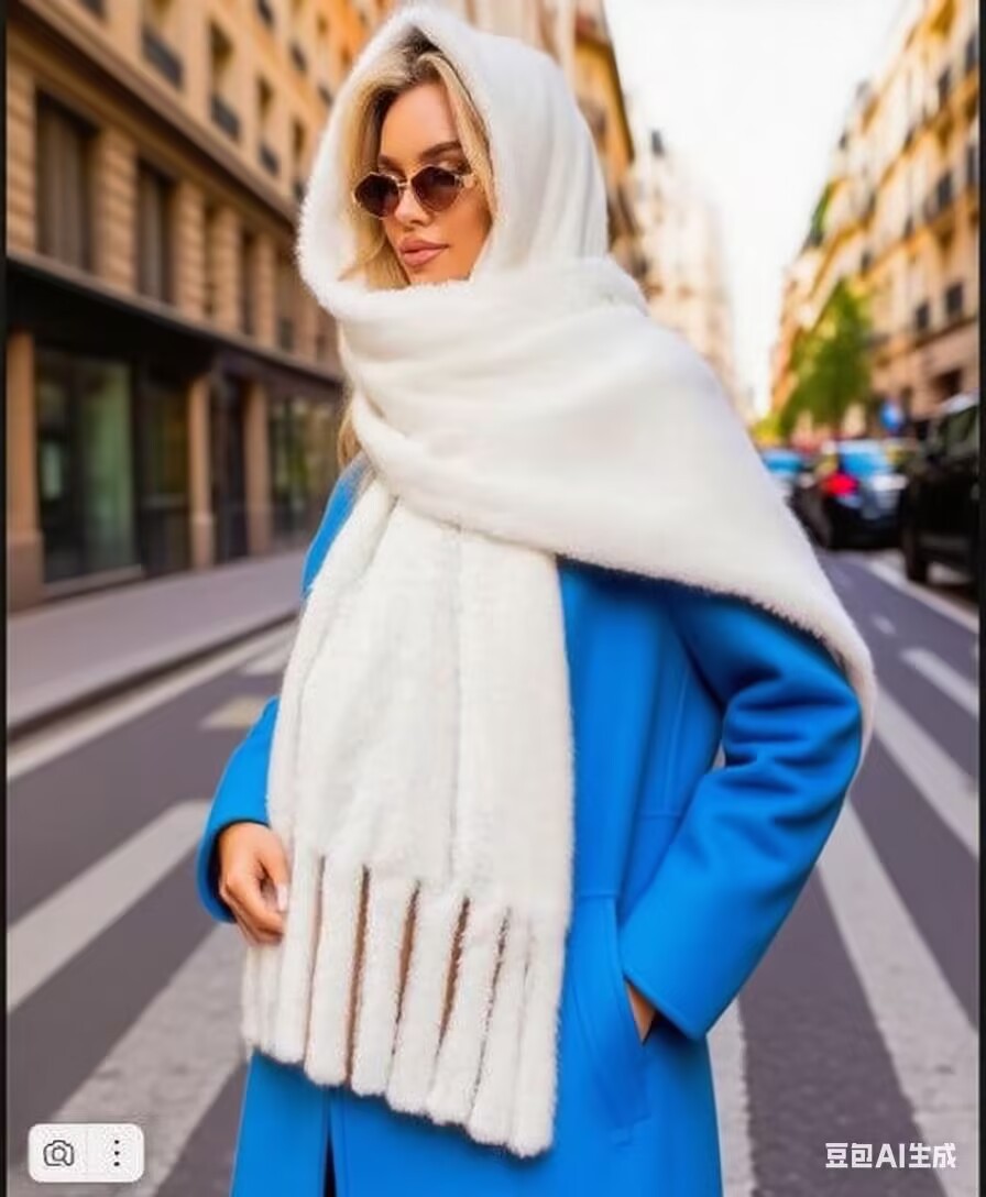 跨境新款欧洲搭肩现货毛绒披肩女毛毛须围巾保暖加须详情12