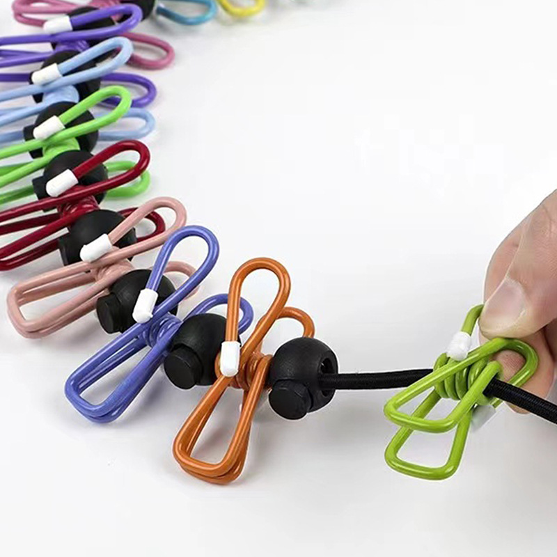 宿舍晾衣绳家用夹子防滑扣晒衣绳户外伸缩免打孔晒被绳旅行便携绳