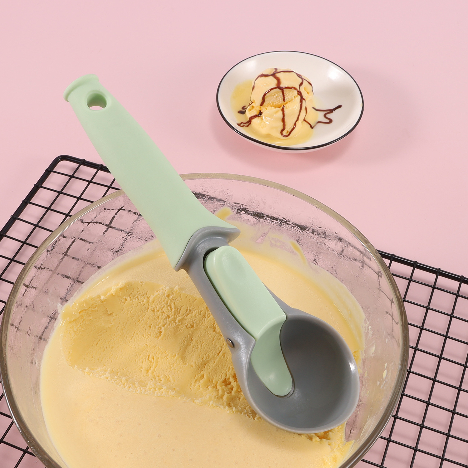 Cross-Border Stock Creative Ice Cream Scoop Dual-Purpose Ice Cream Scoop Scoop Scoop Scoop Kitchen Gadget details Picture