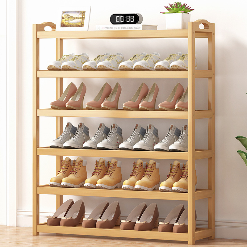 Bamboo Shoe Rack Simple Household Entry Floor Shoe Rack Multi-Layer Space Saving Dormitory Storage Economical Small Shoe Cabinet details Picture