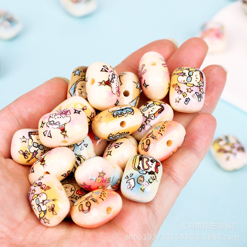 Cute dog bread beads, steamed bun beads, vertical hole acrylic beads, diy bracelet, mobile phone chain, head rope, accessories pic 4