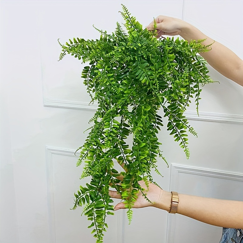 亚马逊仿真壁挂波斯草藤条人造悬挂蕨类植物藤蔓悬挂绿色植物详情2