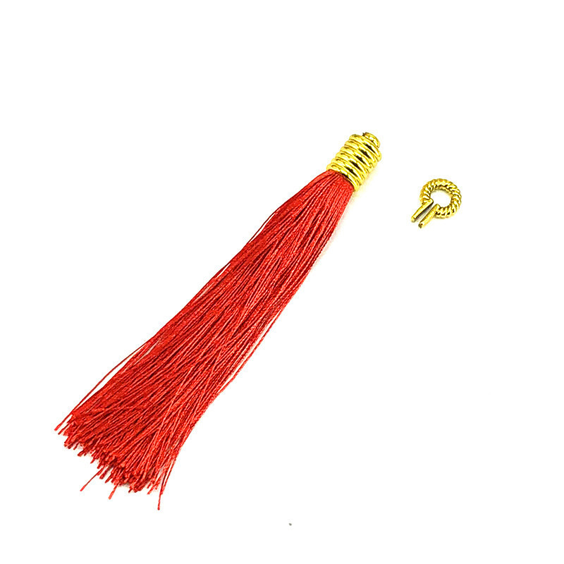 镀金螺丝流苏/15CM带圈/喜庆挂件白底实物图