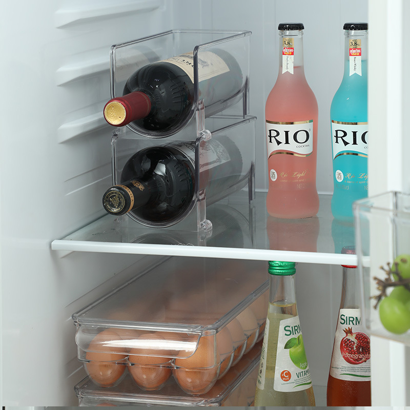 Pet Storage Box Portable Simple And Transparent Home Kitchen Refrigerator Wine Rack Wine Rack Desktop Beer Storage Rack Specification drawing