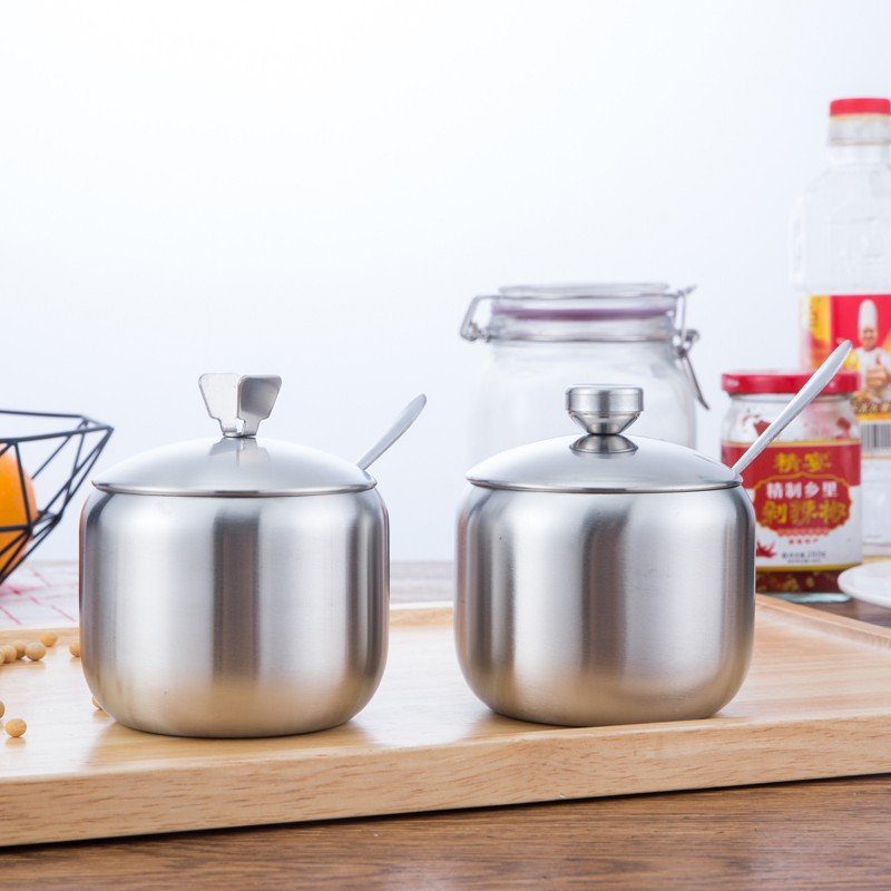 European-style stainless steel seasoning box, single spoon seasoning can, salt jar, chili oil jar, creative kitchenware Application Scenario