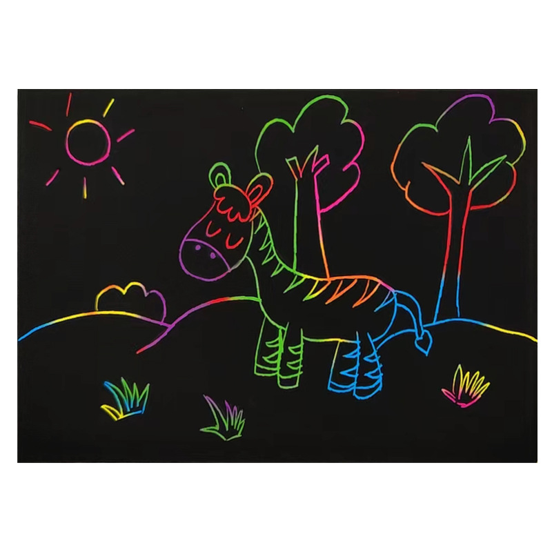 A4炫彩刮画纸儿童DIY刮刮乐创意彩色刮画纸16K 8K手工刮画本详情图5