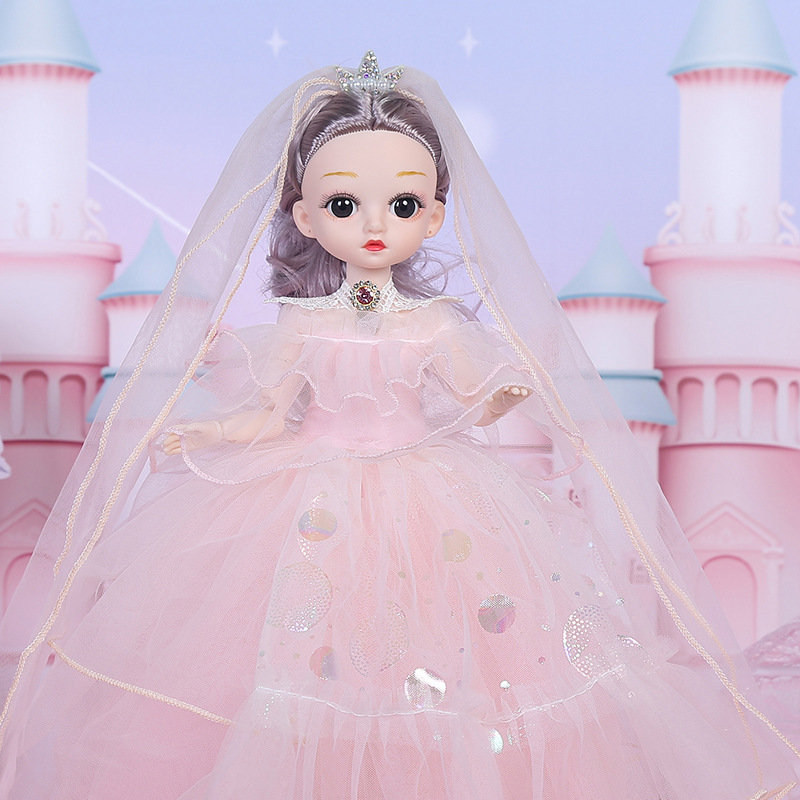 厂家直销新款迪美娃娃30cm加长超长纱裙公主小女孩音乐洋娃娃批发