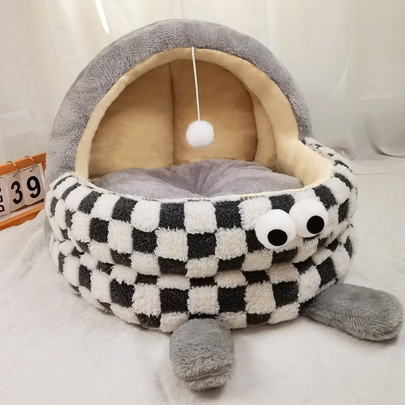 Cat bed for autumn and winter warmth, semi-enclosed cradle bed, all-season universal small and medium-sized cat and dog bed pad factory wholesale pet bed Specification image