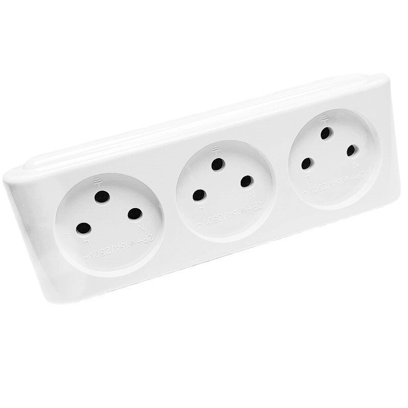 Cross-Border Foreign Trade Wholesale And Retail Palestine White Plastic Copper Core 1 To 3 Socket Manufacturers Direct Household Industry Item Picture