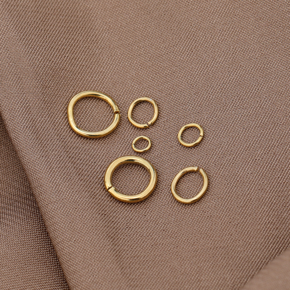 Wholesale 18K gold vacuum color-preserving stainless steel open ring, DIY jewelry connection accessories, closed ring, jump ring Specification image