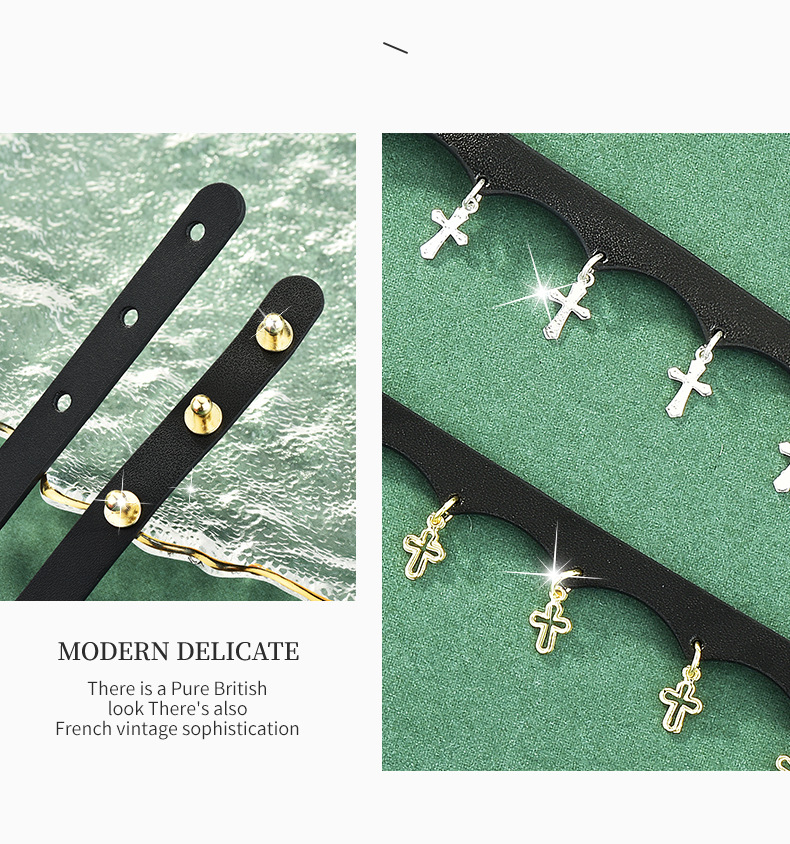 Factory direct sales of personalized accessories, handcrafted leather hot girl necklaces, fashionable and trendy, niche design sense necklaces available for wholesale pic 6