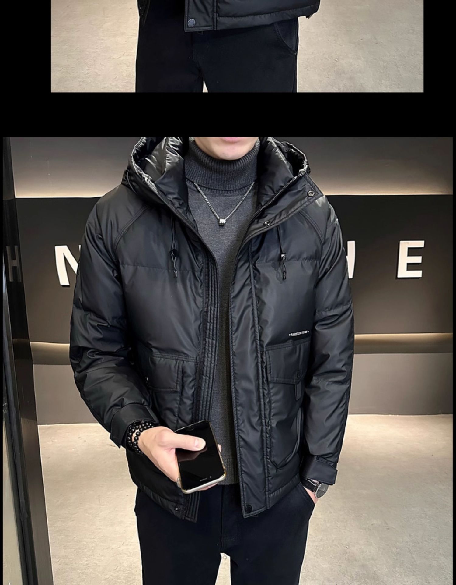 白鸭绒保暖轻薄羽绒服男士冬季外套短款潮牌加厚袄子男2025年新款详情13