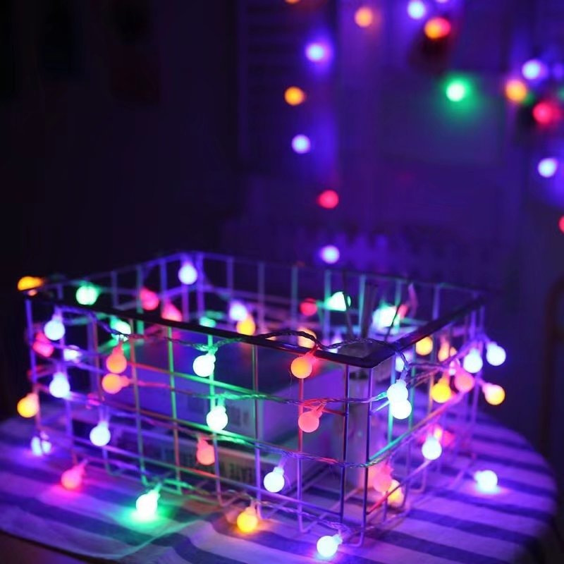 LED light strings, round balls, white frosted balls, bubble color lights, home decorative lights, room wedding and Christmas decorations, battery boxes Application Scenario