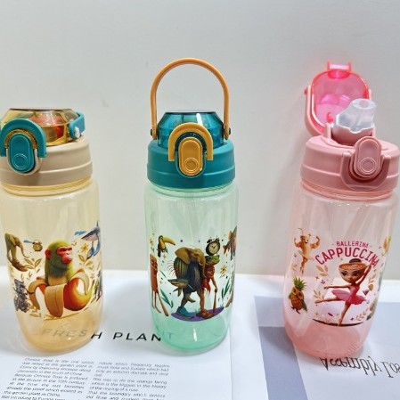 Overseas best-selling products: Shan Hai Jing series water cups, children's water cups, straw drinking water kettles, student portable space cups Specification drawing