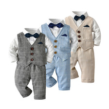 童装批发一件代发韩版哈衣三件套儿童服装秋季长袖男宝宝婴儿衣服