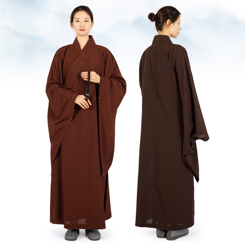 台麻面料长褂佛衣居士服女长袖海清禅修男僧服春夏秋冬 厂家直销产品图