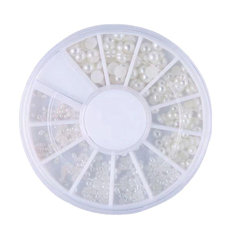 Factory diy handmade accessories ABS Round half Flat Flat Patch Nail pearl highlights half round imitation pearl Item Picture