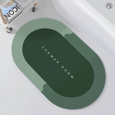 Nordic simple technology cloth soft mat bathroom toilet absorbent quick dry foot mat oval floor mat entry door mat thumbnail