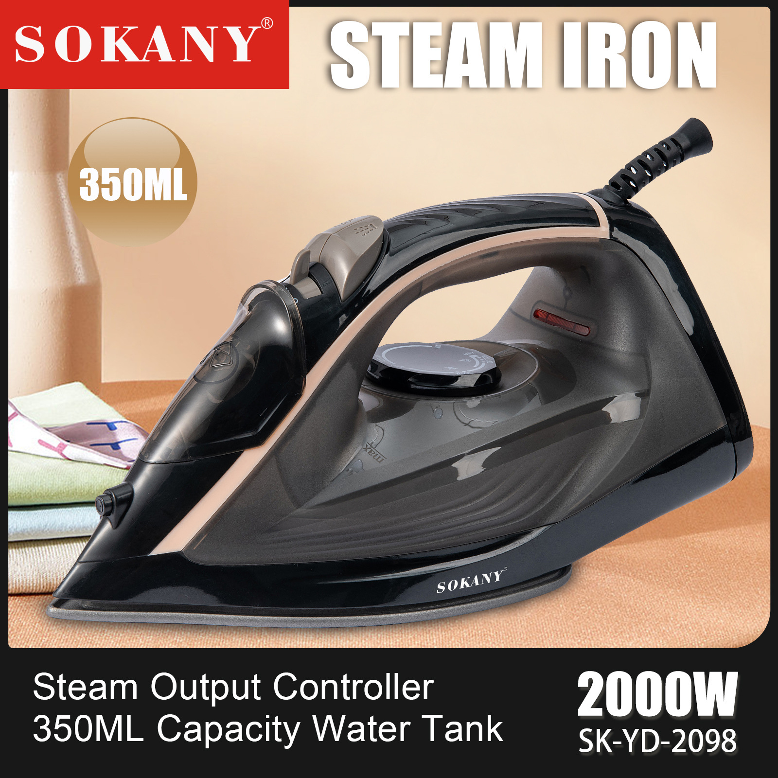 Foreign trade export SOKANY2098 Electric IRON Household STEAM IRON Plug Electric Steam Iron Steam Iron