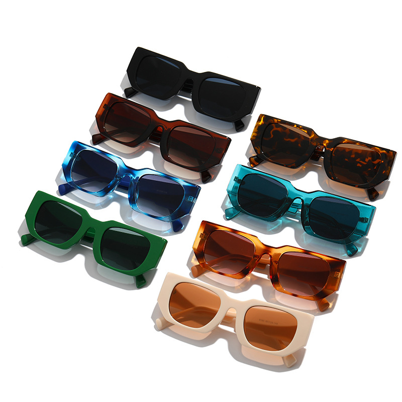 2022 Spring New style European and American Instagram street retro couple's personalized trendy sunglasses hip-hop square sunglasses Item Picture