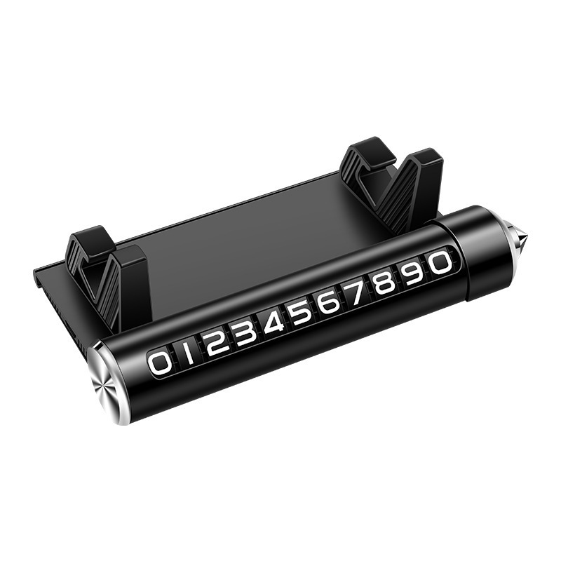 The new four-in-one multi-functional alloy temporary parking number plate, high-end car moving phone, can hide the in-car navigation Item Picture