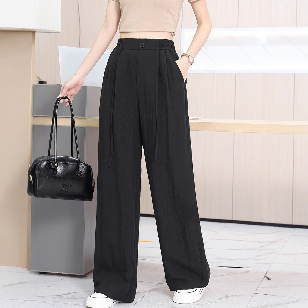 Thin breathable Tencel linen casual pants for women 2025 new summer, thin, high-end, drape wide-leg pants for women Application Scenario