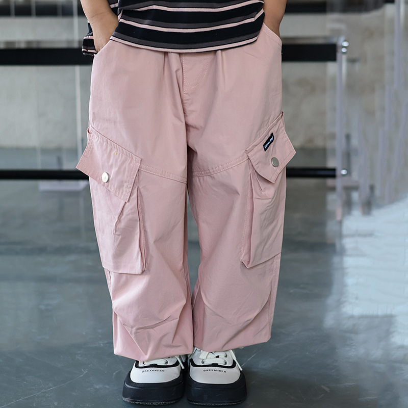 2024 Summer children's clothing for boys, three-dimensional pocket children's workwear pants, Spring and summer thin boys' casual mosquito-proof pants Specification image
