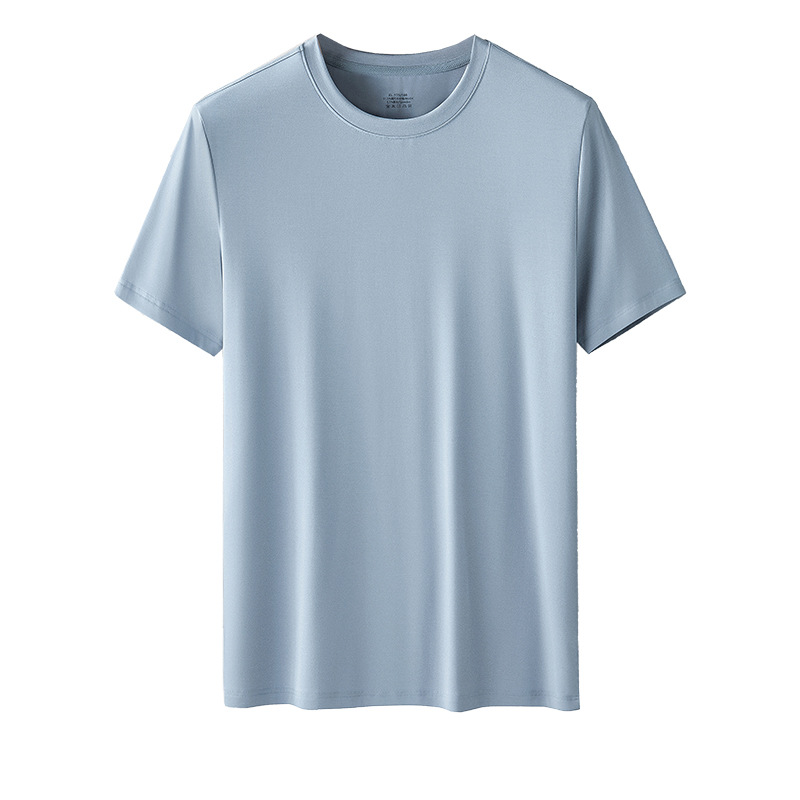 80 double-sided Modal Spring/Summer men's short-sleeved T-shirts, white half-sleeved solid color men's base layer shirts in stock Item Picture