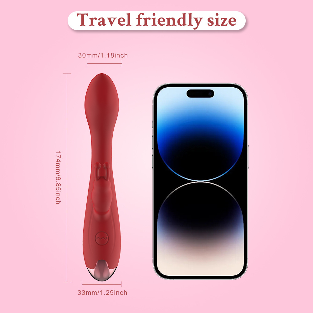 Chitu Vibration stick, silicone rechargeable dual-motor masturbation stick, women's ten-frequency G-spot stick, adult sex toys Specification drawing