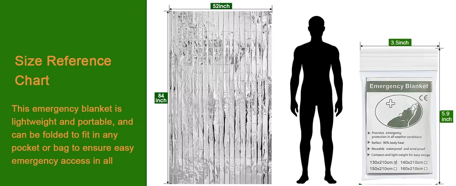 First aid blanket, outdoor portable emergency blanket, multi-functional first aid insulation blanket, 210*130 survival blanket pic 7