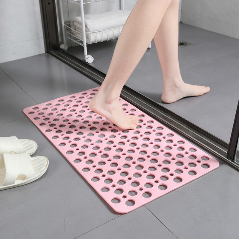 PVC bathroom anti-slip mat with round hole leakage and suction cup floor mat, anti-drop and environmentally friendly household shower room massage foot mat, cross-border export, Xinglang floor mat, European-style imitation wool carpet, long plush heart-shaped double heart, cross-border export