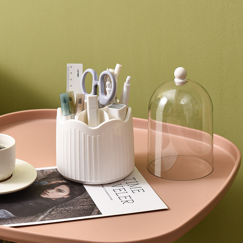 Rotating Makeup Brush Organizer Loose Powder Dust Powder Organizer Eyeshadow Brush Bucket Desktop Eyebrow Pencil Brush Holder Application Scenario